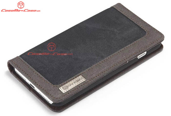 CaseMe 006 iPhone 7 Plus Jeans Leather Stand Wallet Case Black