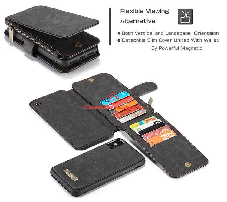 CaseMe iPhone 8 Zipper Wallet Detachable 2 in 1 Flip Case