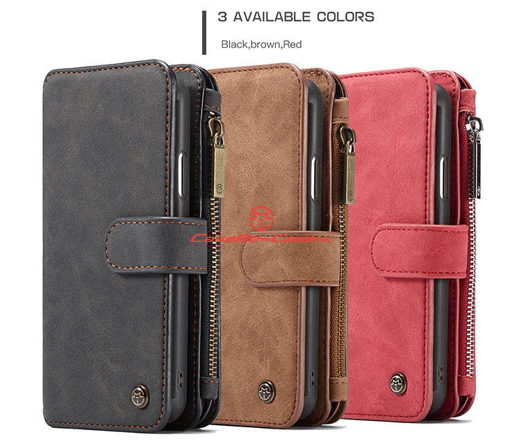 CaseMe iPhone 8 Zipper Wallet Detachable 2 in 1 Flip Case