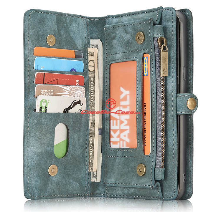 CaseMe Samsung Galaxy S8 Plus Zipper Wallet Detachable 2 in 1 Folio Case Green