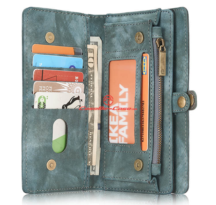 CaseMe Samsung Galaxy S8 Plus Zipper Wallet Detachable 2 in 1 Folio Case Green