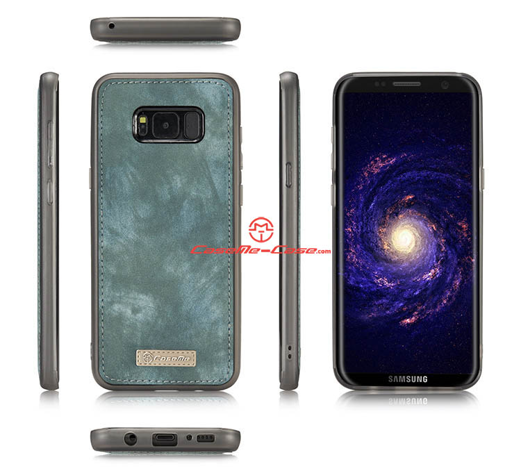 CaseMe Samsung Galaxy S8 Plus Zipper Wallet Detachable 2 in 1 Folio Case Green