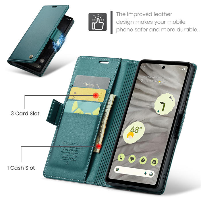 CaseMe Google Pixel 7A Wallet RFID Blocking Magnetic Buckle Case