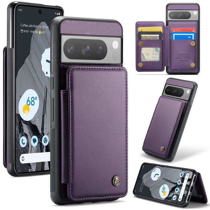 CaseMe Google Pixel 8 Pro RFID Blocking Card Holder Case Purple