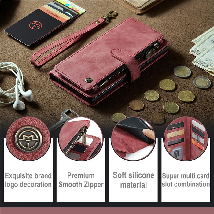 CaseMe Google Pixel 8 Pro Wallet kickstand Magnetic Leather Case with Wrist Strap
