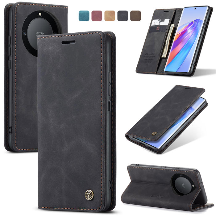 CaseMe Honor X40 Wallet Magnetic Suede Leather Case Black - Click Image to Close