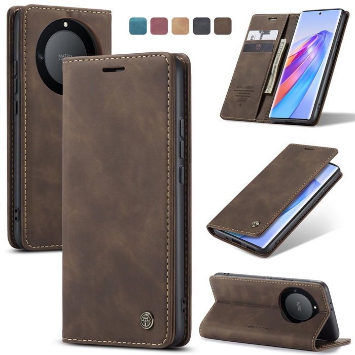 CaseMe Honor X40 Wallet Magnetic Suede Leather Case Coffee