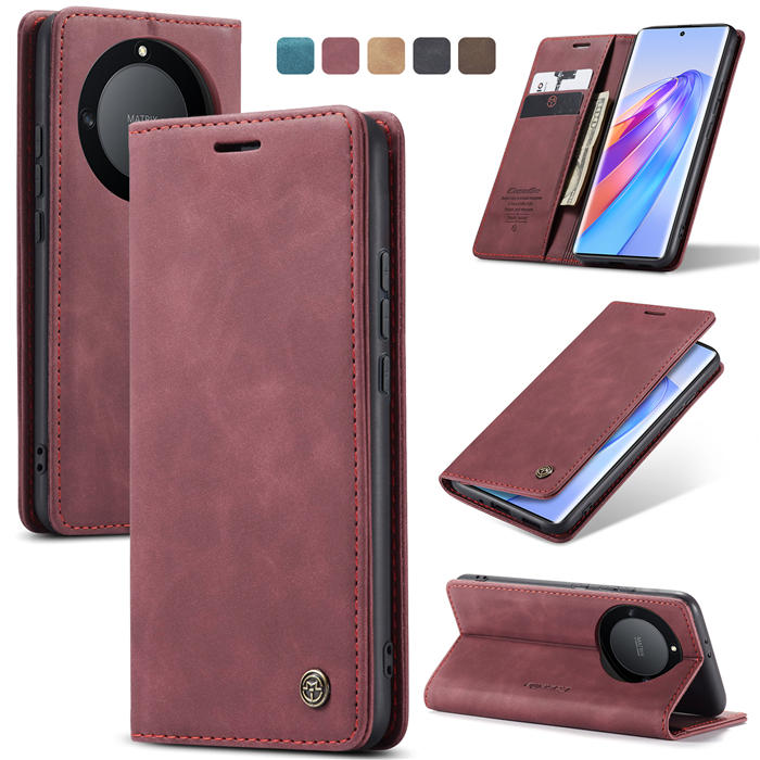 CaseMe Honor X40 Wallet Magnetic Suede Leather Case Red