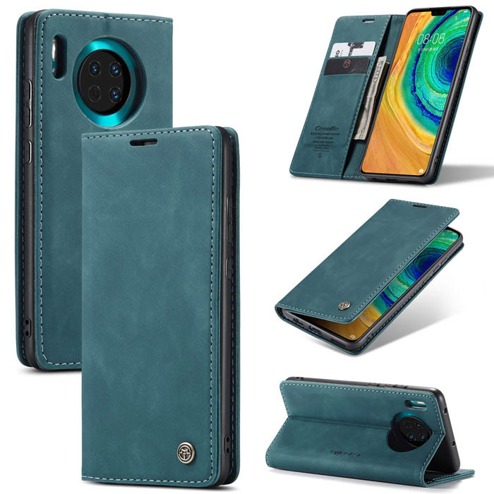 CaseMe Huawei Mate 30 Wallet Kickstand Magnetic Case Blue - Click Image to Close