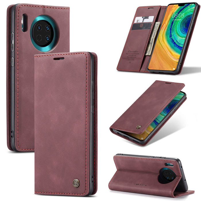 CaseMe Huawei Mate 30 Wallet Kickstand Magnetic Case Red