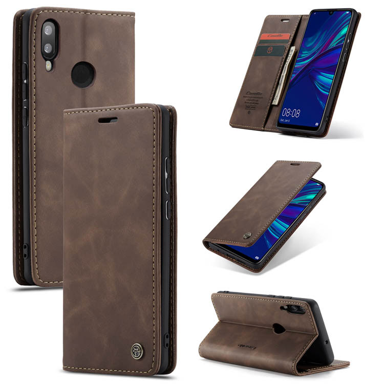 CaseMe Huawei P Smart 2019 Wallet Magnetic Stand Case Coffee - Click Image to Close