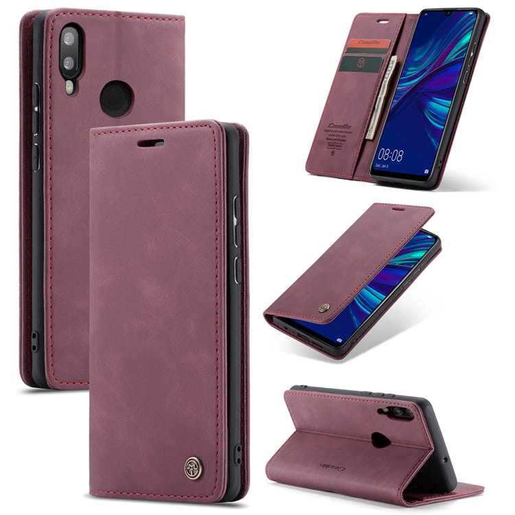 CaseMe Huawei P Smart 2019 Wallet Stand Magnetic Flip Case Red - Click Image to Close