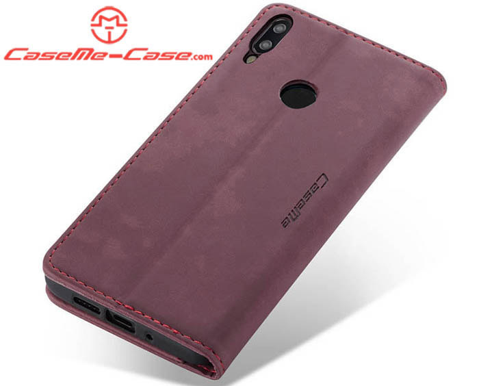 CaseMe Huawei P Smart 2019 Retro Wallet Kickstand Magnetic Flip Leather Case