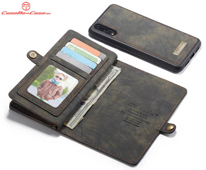CaseMe Huawei P20 Pro Multi-functional Zipper Wallet Magnetic Detachable 2 in 1 Folio Case