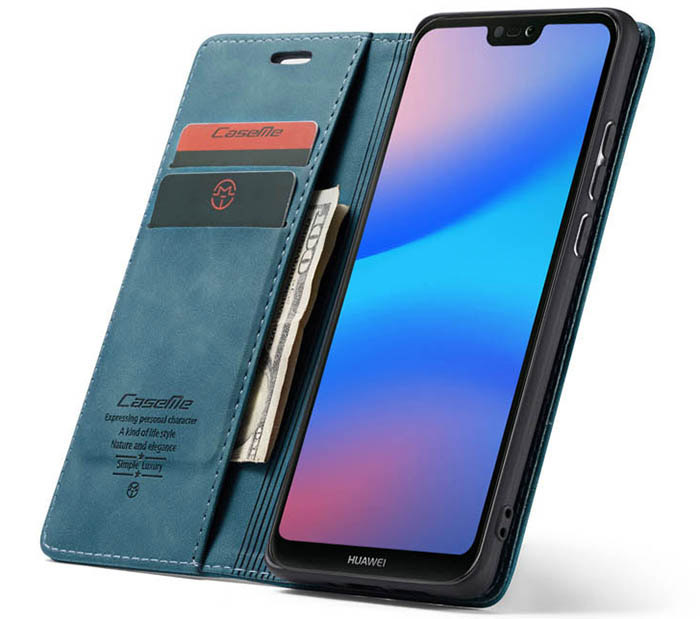 CaseMe Huawei P20 Lite Wallet Kickstand Magnetic Flip Leather Case