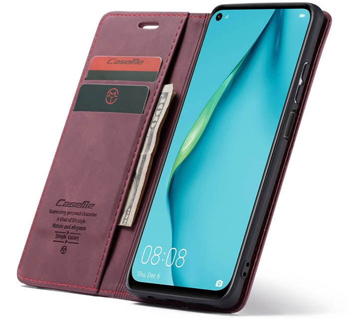 CaseMe Huawei P40 Lite Wallet Kickstand Magnetic Flip Leather Case