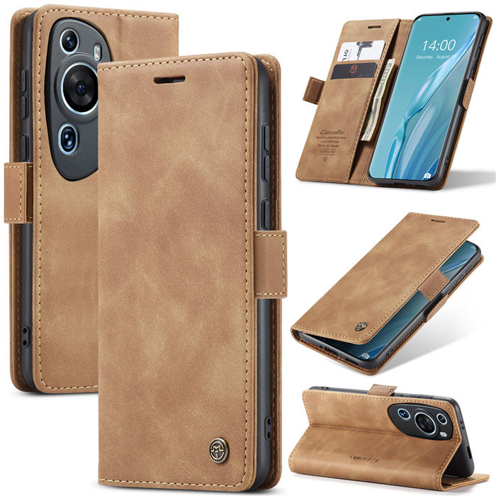 CaseMe Huawei P60 Art Wallet Magnetic Suede Leather Case Brown - Click Image to Close