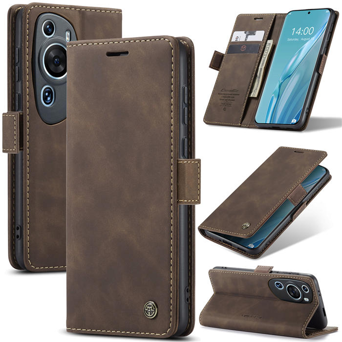 CaseMe Huawei P60 Art Wallet Magnetic Suede Leather Case Coffee - Click Image to Close