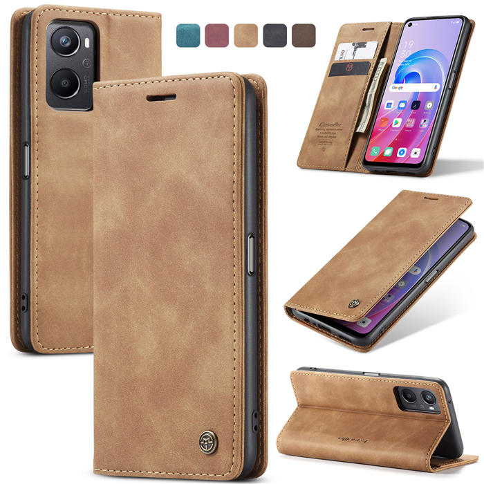 CaseMe OPPO K10 4G/OPPO A36 4G/OPPO A96 4G/OPPO A76 4G/Realme 9i 4G Wallet Suede Leather Case Brown - Click Image to Close