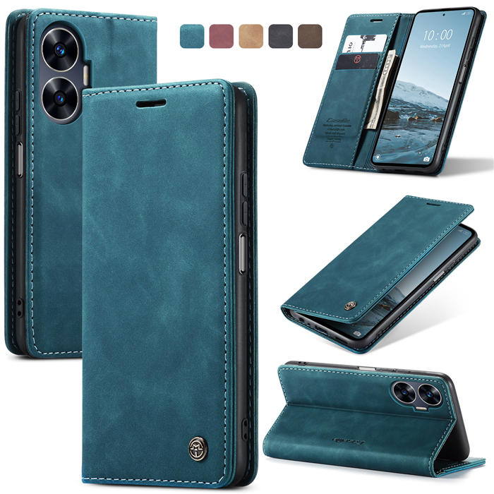 CaseMe Reamle C55 Wallet Magnetic Suede Leather Case Blue