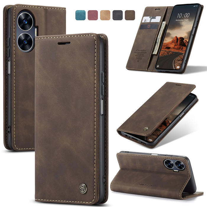 CaseMe Reamle C55 Wallet Magnetic Suede Leather Case Coffee