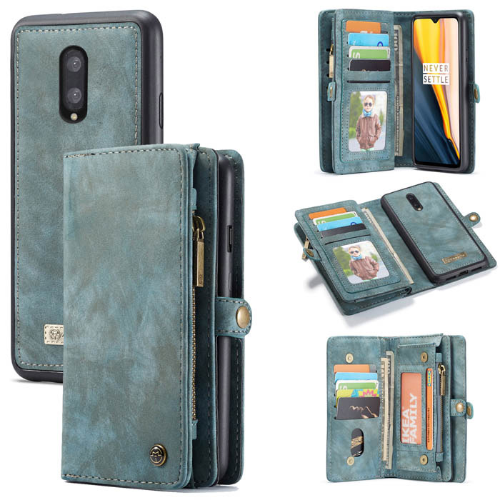 CaseMe OnePlus 7 Wallet Magnetic Detachable 2 in 1 Case Blue