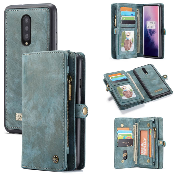 CaseMe OnePlus 7 Pro Wallet Magnetic Detachable 2 in 1 Case Blue
