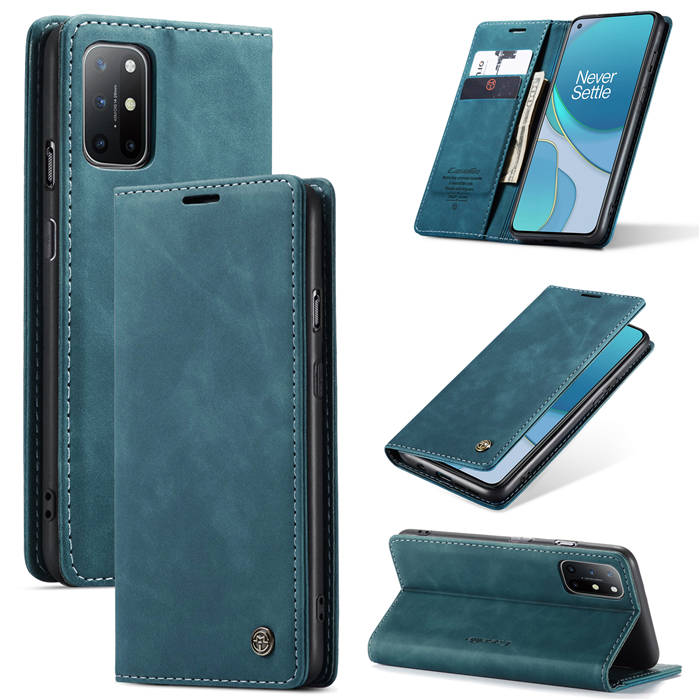 CaseMe OnePlus 8T Wallet Stand Magnetic Case Blue