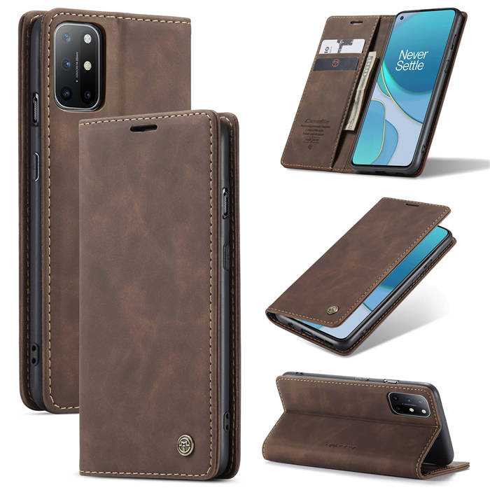 CaseMe OnePlus 8T Wallet Stand Magnetic Case Coffee