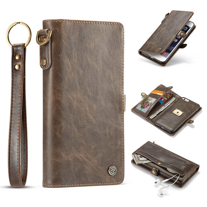 CaseMe iPhone 6/6s Wallet Magnetic Detachable 2 in 1 Case Coffee