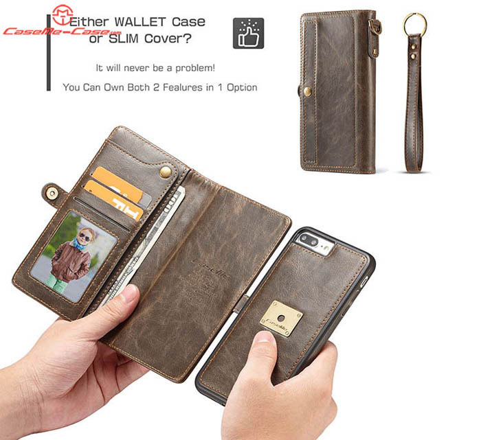 CaseMe iPhone 7 Plus Wallet Detachable Wrist Strap Case