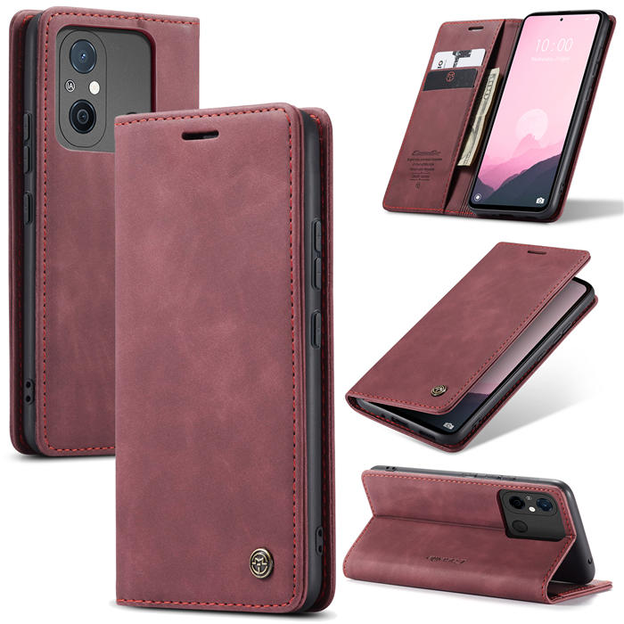 CaseMe Xiaomi Redmi 11A/12C Wallet Suede Leather Case Red - Click Image to Close
