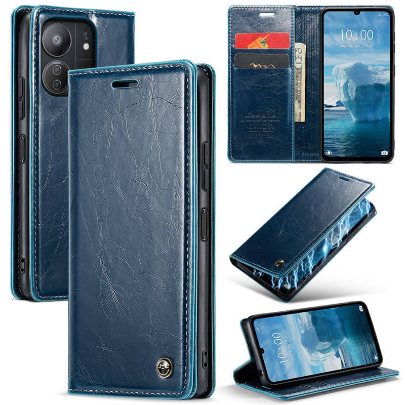 CaseMe Xiaomi Redmi 13C Luxury Wallet Magnetic Case Blue