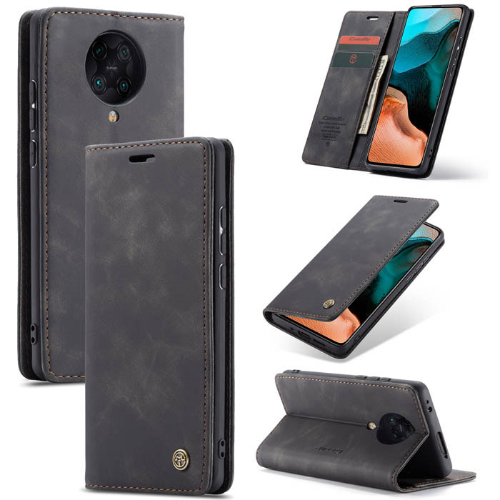 CaseMe Xiaomi Redmi K30 Pro Wallet Kickstand Flip Case Black