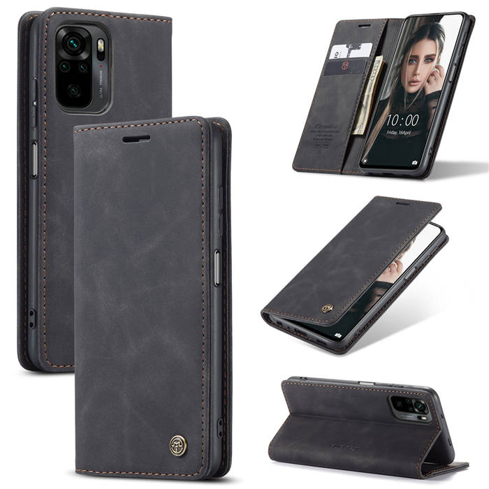 CaseMe Xiaomi Redmi Note 10 4G/Note 10S Wallet Magnetic Case Black