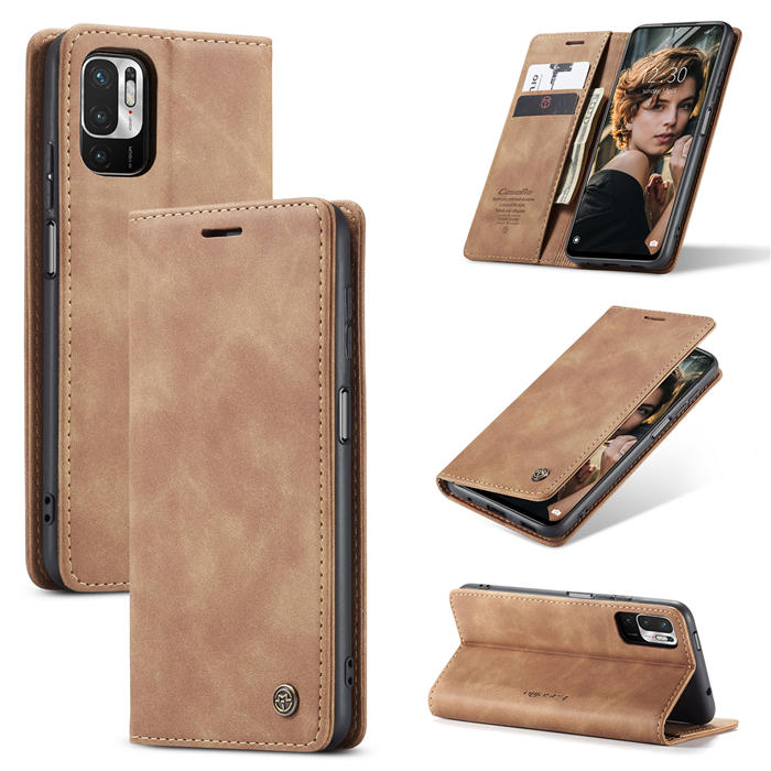 CaseMe Xiaomi Redmi Note 10 5G Wallet Kickstand Case Brown