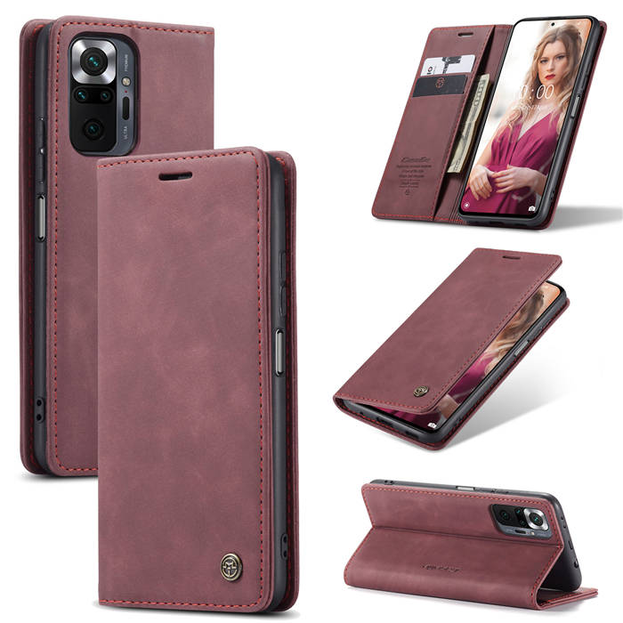 CaseMe Xiaomi Redmi Note 10 Pro/Note 10 Pro Max Wallet Magnetic Case Red - Click Image to Close