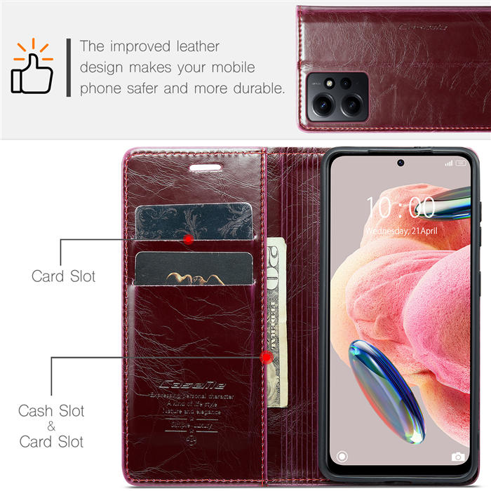 CaseMe Xiaomi Redmi Note 12 4G Wallet Luxury Leather Case