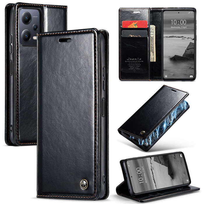 CaseMe Xiaomi POCO X5 5G Wallet Luxury Case Black