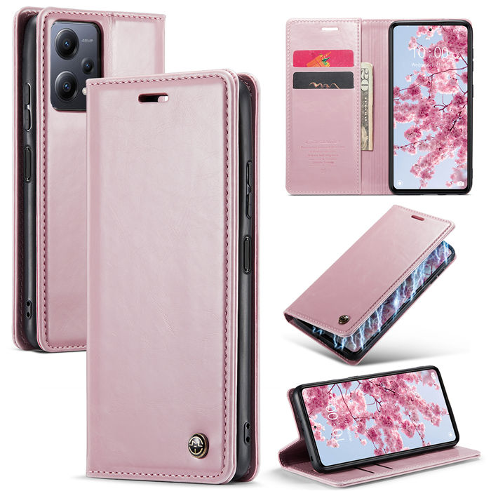 CaseMe Xiaomi POCO X5 5G Wallet Luxury Case Pink - Click Image to Close
