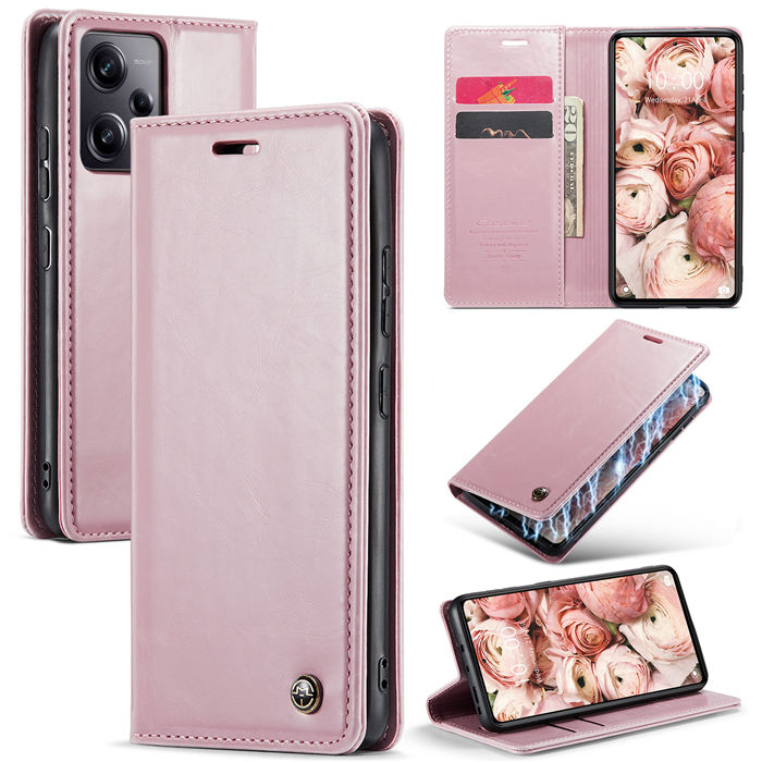 CaseMe Xiaomi POCO X5 Pro 5G Wallet Luxury Case Pink