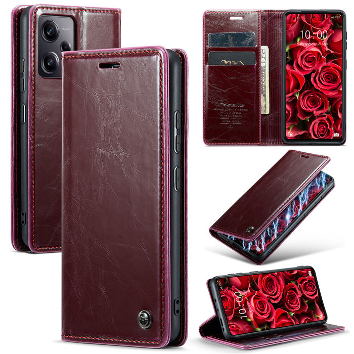 CaseMe Xiaomi POCO X5 Pro 5G Wallet Luxury Case Red