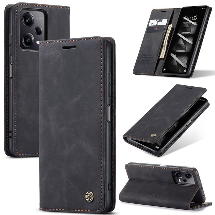 CaseMe Xiaomi POCO X5 Pro 5G Wallet Retro Leather Case Black
