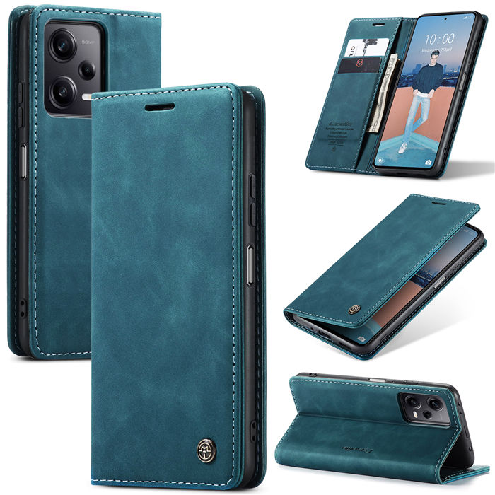 CaseMe Xiaomi POCO X5 Pro 5G Wallet Retro Leather Case Blue