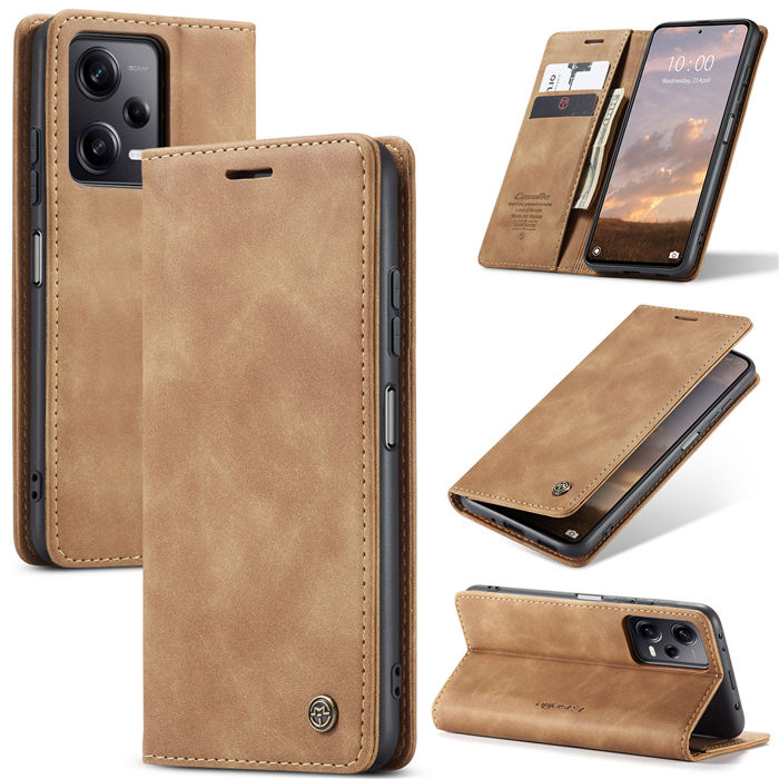 CaseMe Xiaomi POCO X5 Pro 5G Wallet Retro Leather Case Brown