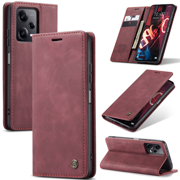 CaseMe Xiaomi POCO X5 Pro 5G Wallet Retro Leather Case Red