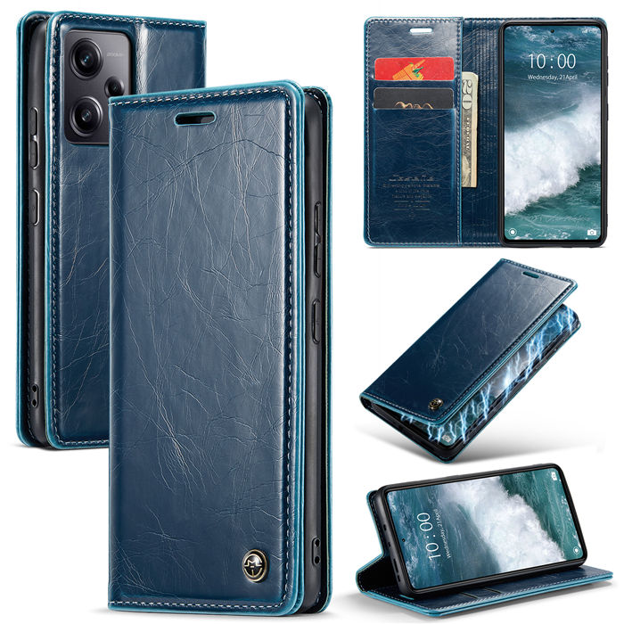 CaseMe Xiaomi Redmi Note 12 Pro Plus 5G Wallet Luxury Case Blue