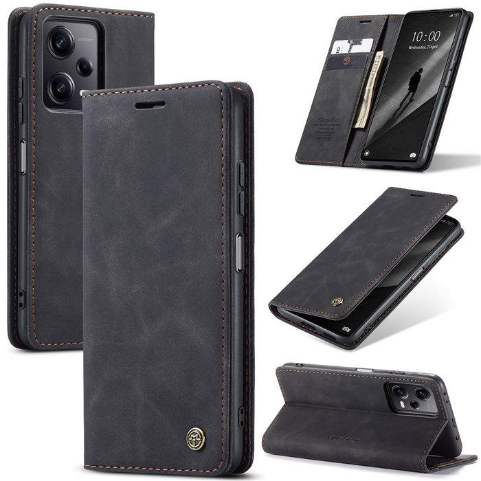 CaseMe Xiaomi Redmi Note 12 Pro Plus 5G Wallet Retro Case Black