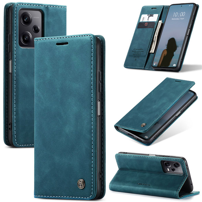 CaseMe Xiaomi Redmi Note 12 Pro Plus 5G Wallet Retro Case Blue