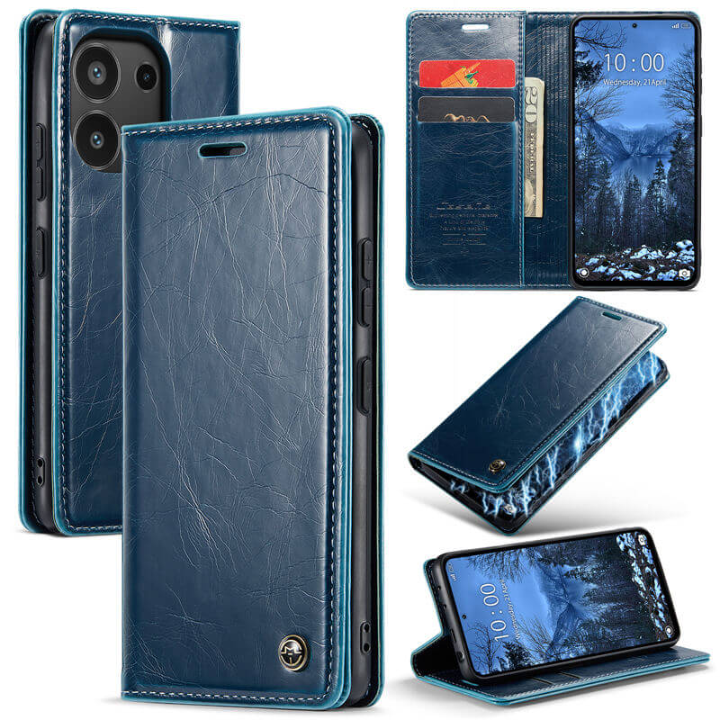 CaseMe Xiaomi Redmi Note 13 4G Luxury Wallet Magnetic Case Blue
